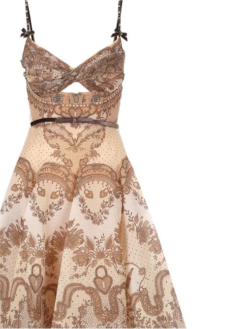 Abito midi Crush ZIMMERMANN | 2177DR251PEACH LACE PRINT